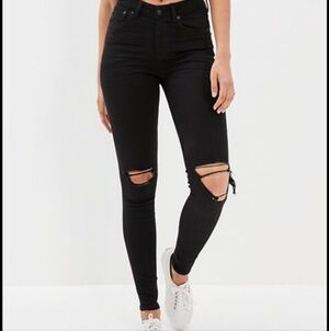 American eagle high rise jeggings distressed 18s